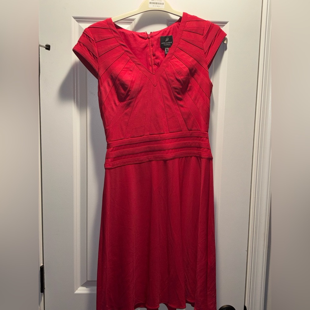 Adrianna Papell Vivid Red Midi Dress